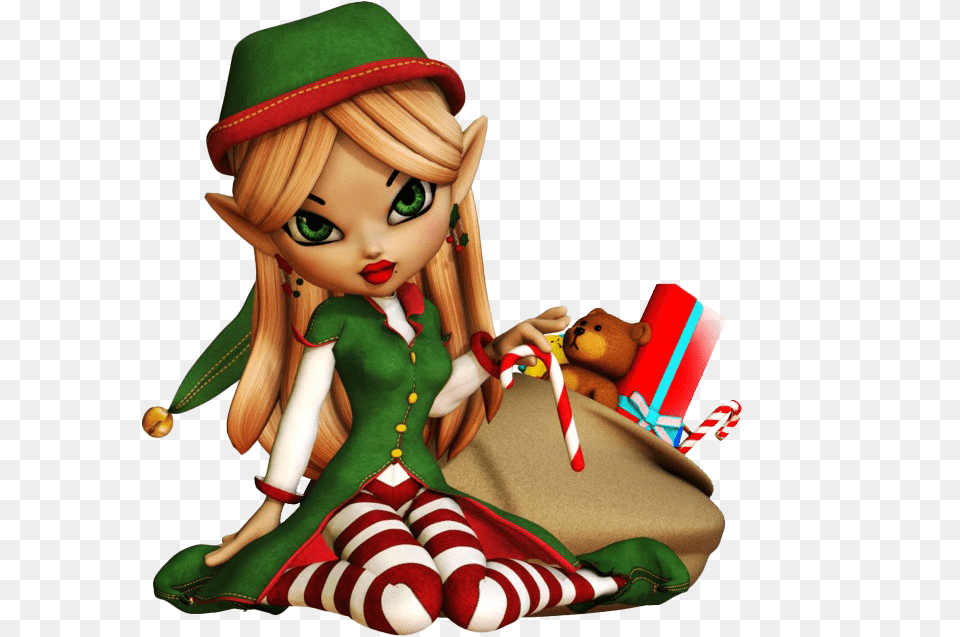 Santa Elves Transparent Image Christmas Elf Transparent, Doll, Toy, Face, Head Png