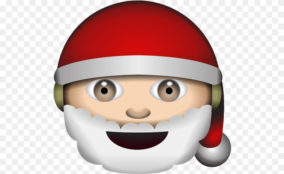 Santa Emoji Emoji De Santa Claus, Helmet, Clothing, Hardhat, Crash Helmet Free Transparent Png