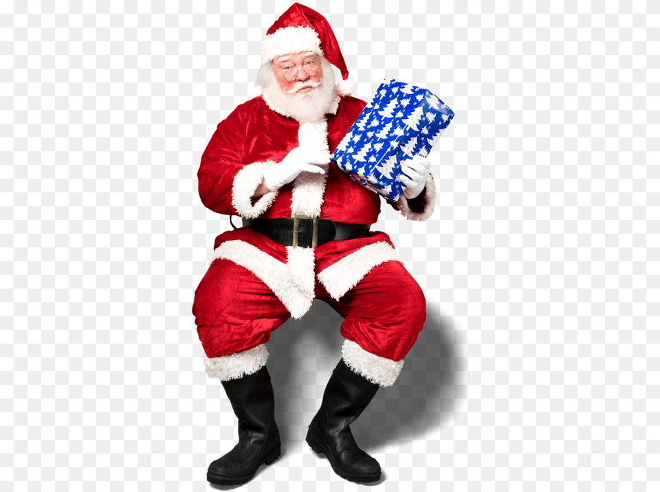 Santa Gift Santa Sitting Down, Baby, Person, Festival, Christmas Free Transparent Png