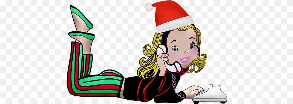 Santa Girl U0026 Christmas Illustrations Pixabay Fictional Character, Elf, Clothing, Footwear, Shoe Free Png Download