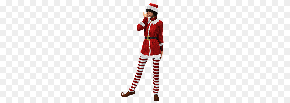 Santa Hat Clothing, Costume, Person, Long Sleeve Free Png