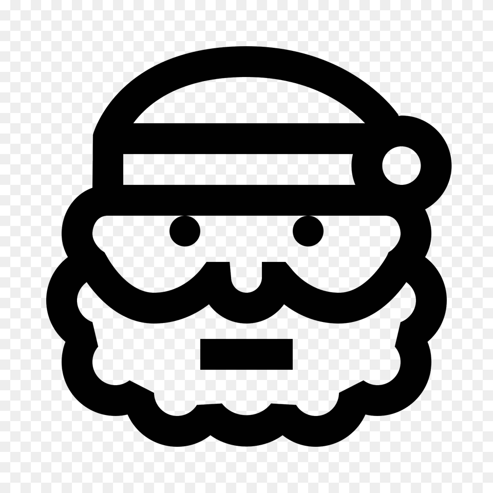 Santa Hat Beard, Gray Free Png