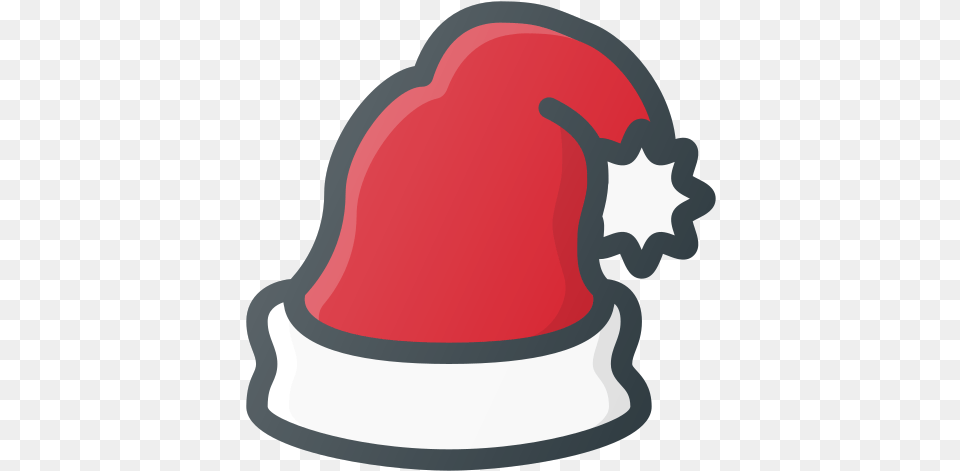 Santa Hat Christmas Icon Of Christmas Day, Helmet, Clothing, Hardhat, Food Free Transparent Png