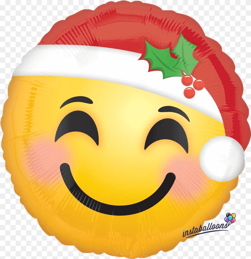 Santa Hat Round Emoji Emoticon Emoji Christmas Smiley Face, Clothing Free Png