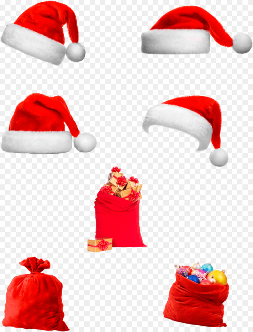 Santa Hat Santahat Bags Present Holiday Christmas Santa Claus, Clothing, Cap, Plush, Toy Free Png Download