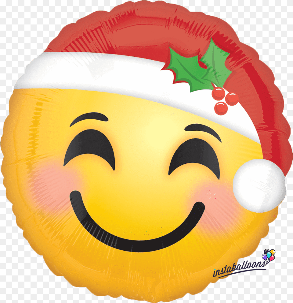 Santa Hat Smiling Emoji With Christmas Hat Free Png Download