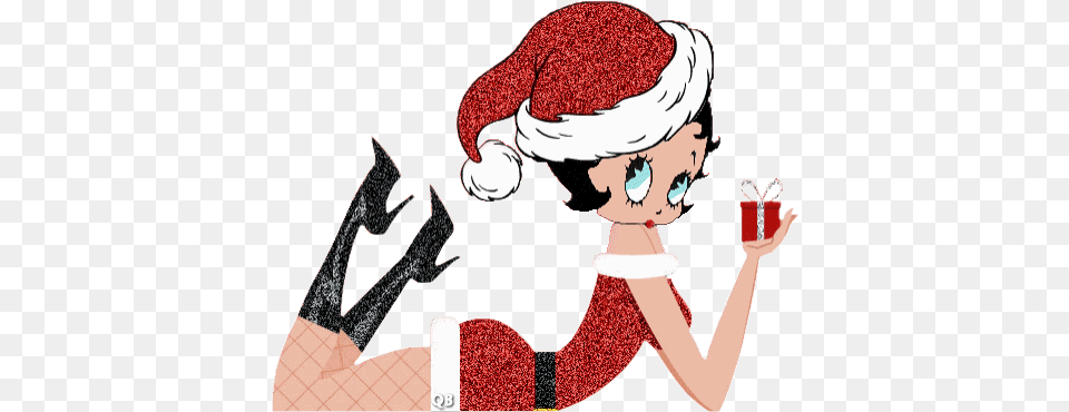 Santa Hat Stickers For Android Ios Betty Boop Christmas Gif, Adult, Person, Woman, Female Png
