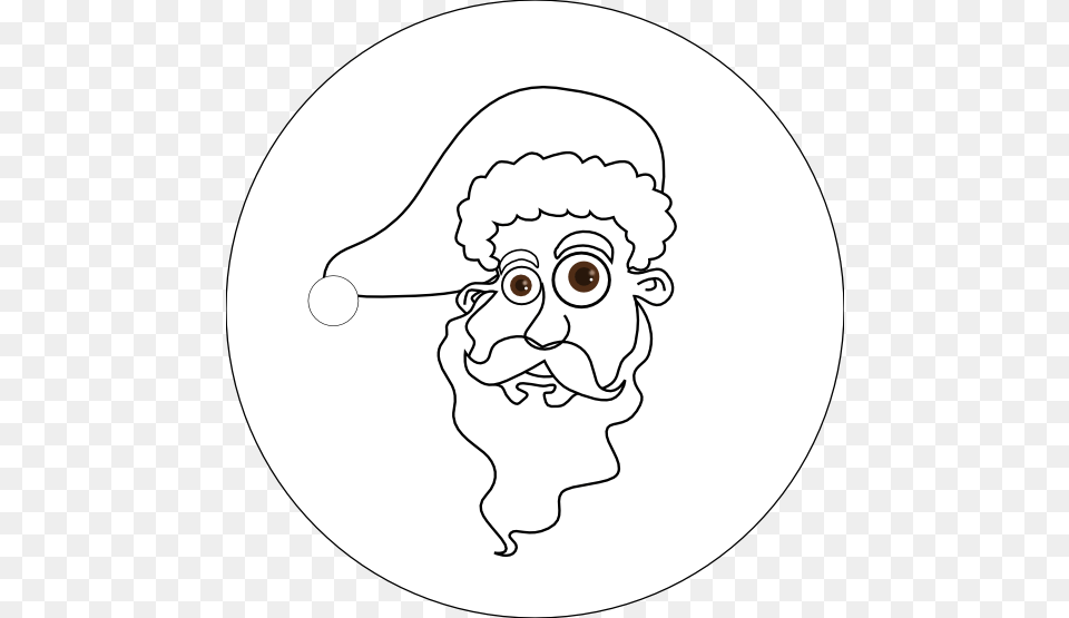 Santa Head Black White Line Art Tattoo Tatoo Xmas Christmas, Face, Person, Drawing, Baby Png