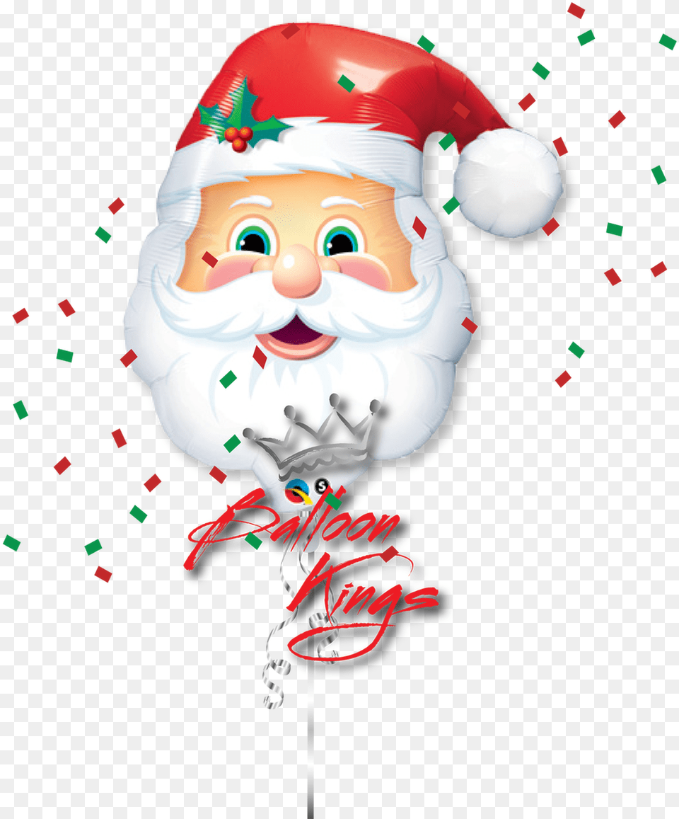 Santa Head Santa Balloon Qualatex, Food, Sweets, Nature, Outdoors Free Transparent Png