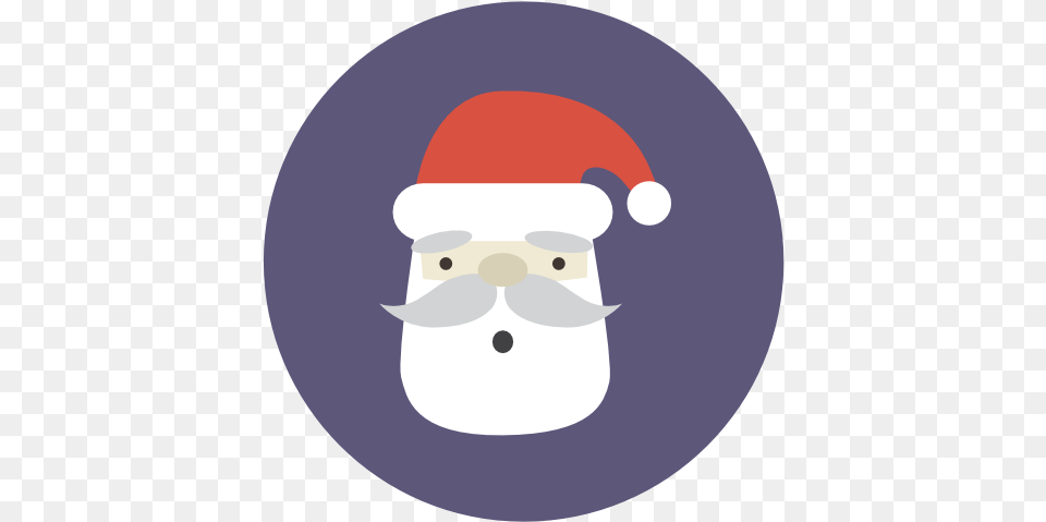 Santa Icon Flat Christmas Circle Iconset Fps Character, Nature, Outdoors, Winter, Snow Png Image