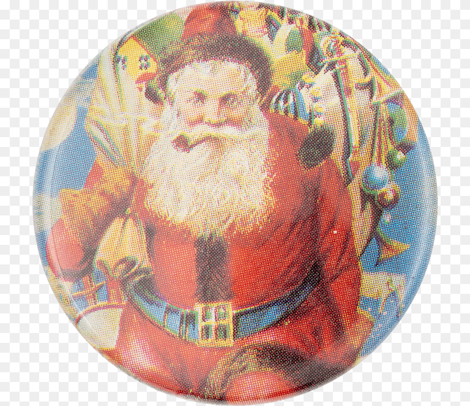 Santa Illustration Event Button Museum Santa Claus, Symbol, Badge, Logo, Person Free Png