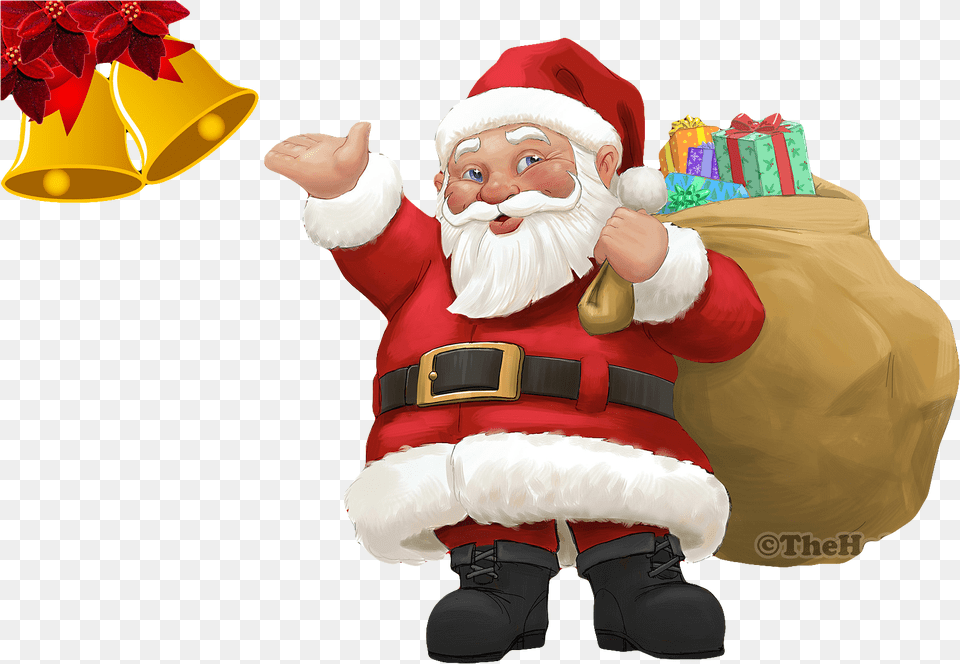Santa Image Merry Christmas Wishes With Santa Claus, Clothing, Hat, Baby, Person Free Png Download