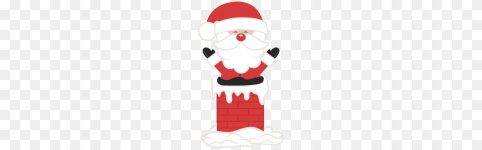 Santa In Chimney Scrapbook Cute Clipart, Nature, Outdoors, Snow, Snowman Png