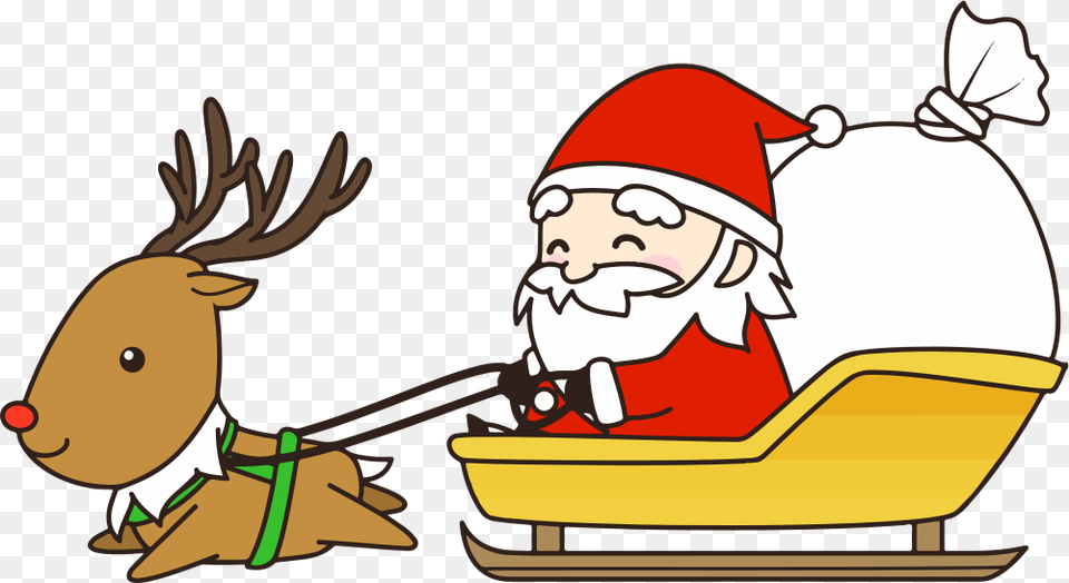 Santa In Sleigh, Baby, Person, Face, Head Free Png