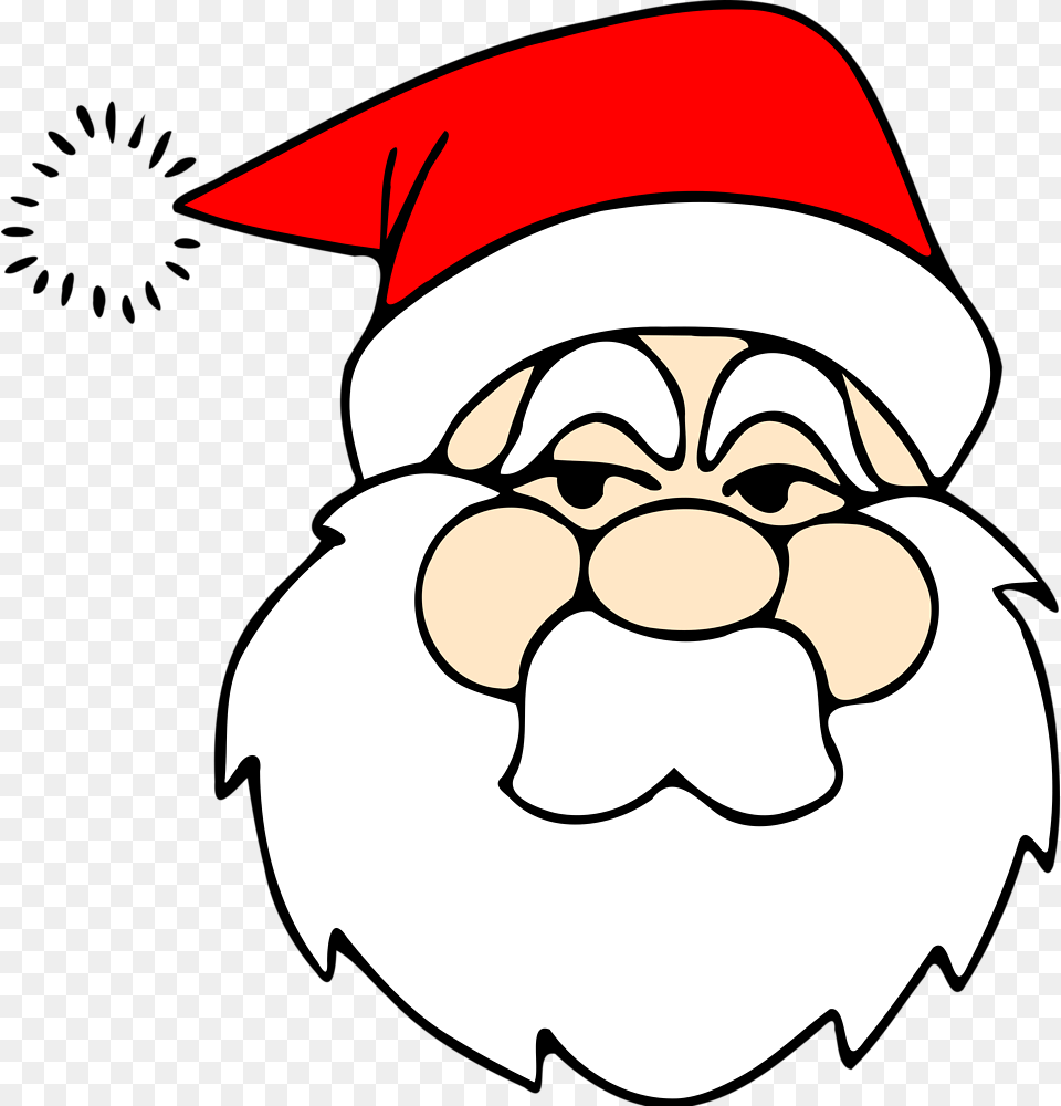 Santa Line Art Clip Art Download Santa Face Transparent Background, People, Person, Baby, Accessories Free Png