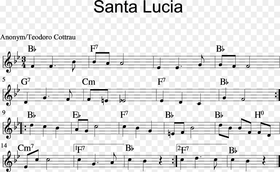 Santa Lucia Musical Note Png Image