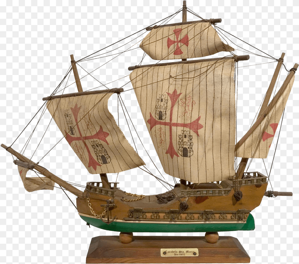 Santa Maria Ship Christopher Columbus Ship, Boat, Sailboat, Transportation, Vehicle Free Png Download