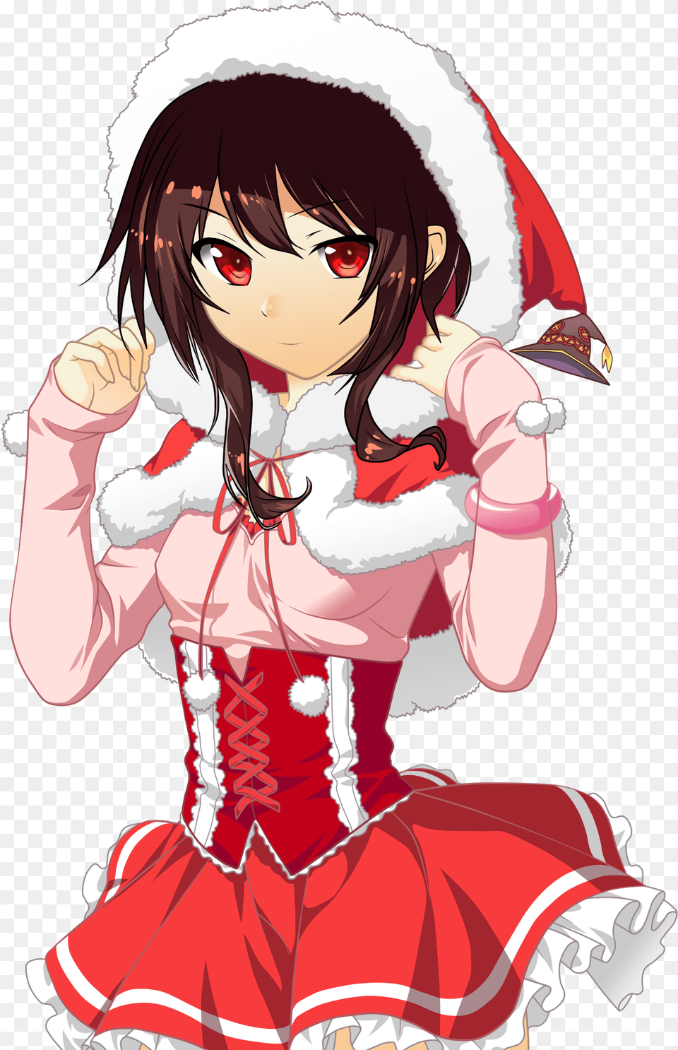 Santa Megumin W Wizard Hat Santa Christmas Anime Girl, Book, Comics, Publication, Baby Png Image