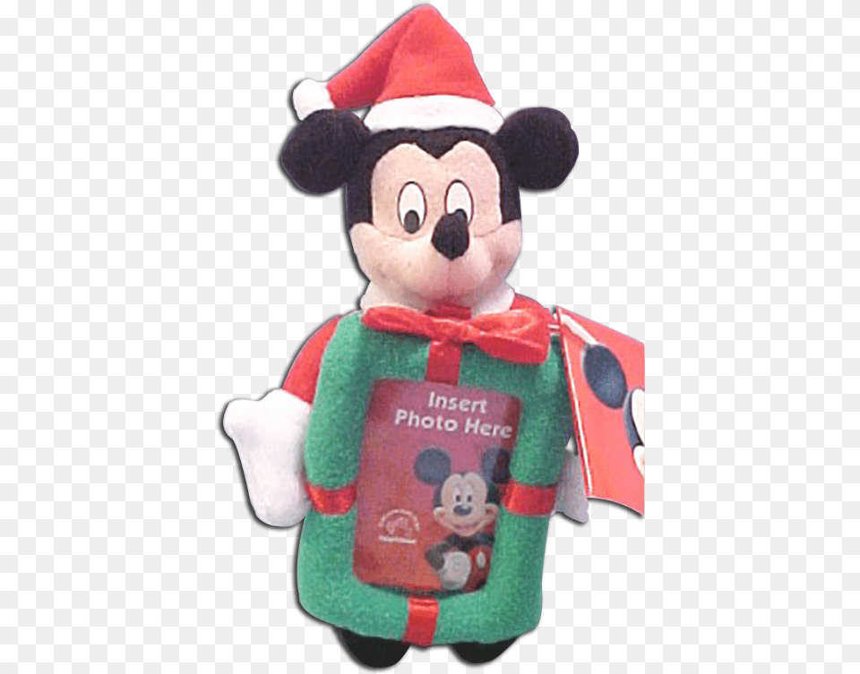 Santa Mickey Mouse With Present Picture Frame Christmas Teddy Bear, Plush, Toy, Nature, Outdoors Free Png Download