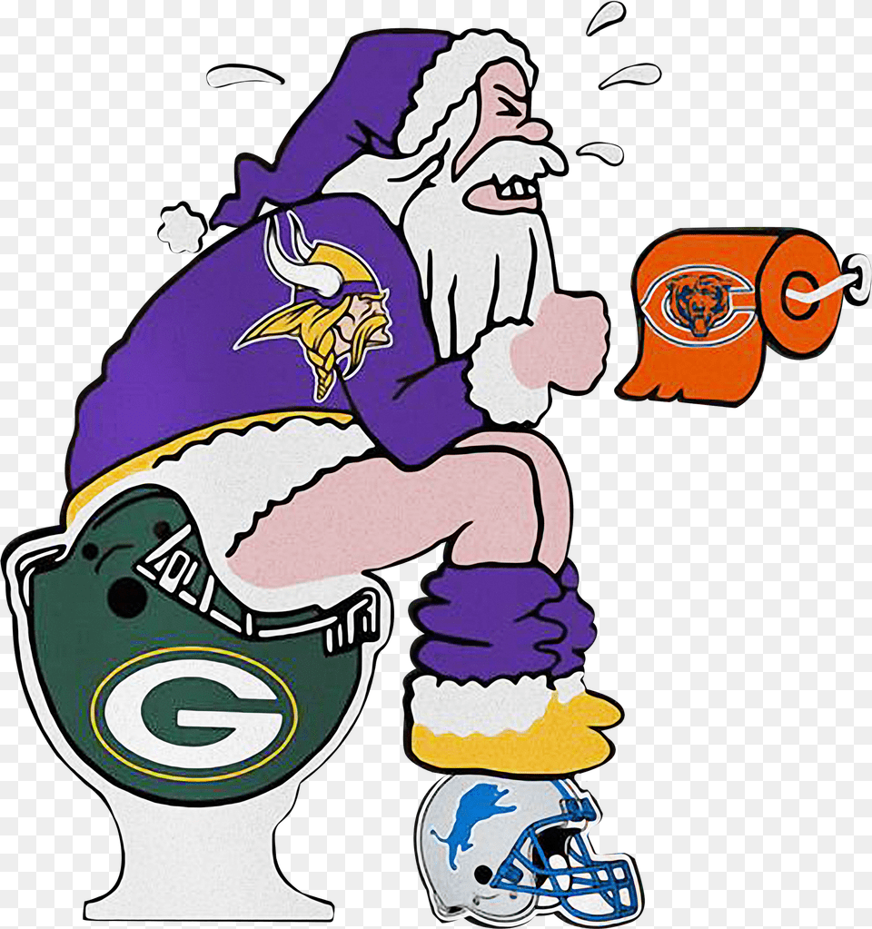 Santa Minnesota Vikings On Green Bay Packers And Detroit Minnesota Vikings Free Png