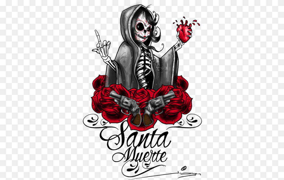 Santa Muerta Santa Muerte Tattoo, Book, Comics, Publication, Adult Free Png Download
