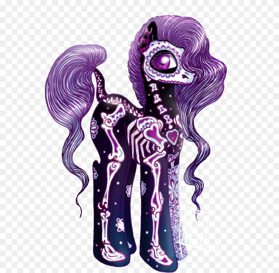 Santa Muerte Adoptable Pony Auction Closed By Magexp Day Of The Dead Chibi, Purple, Art, Doodle, Drawing Free Transparent Png