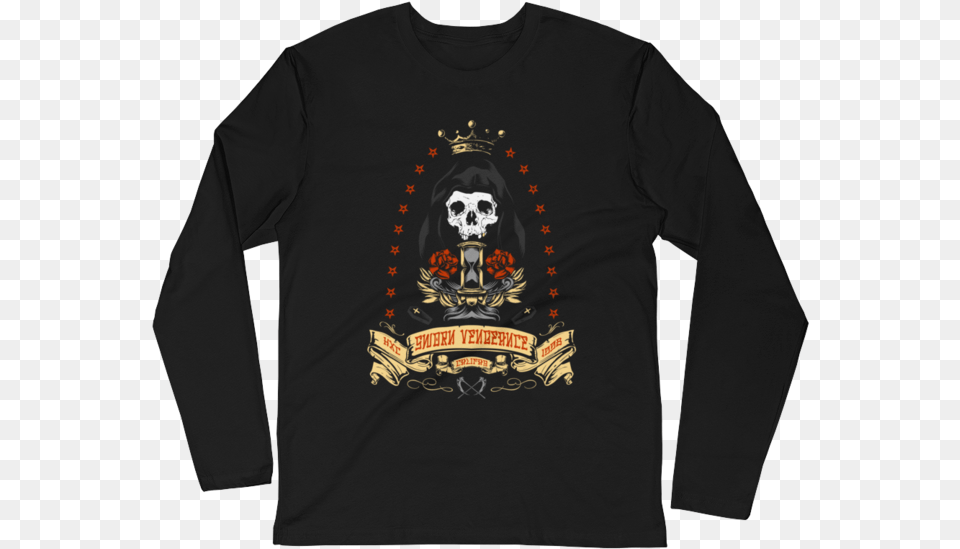 Santa Muerte Men S Long Sleeve Fitted Crew First Christmas With My Hot New Girlfriend, Clothing, Long Sleeve, T-shirt, Shirt Free Png