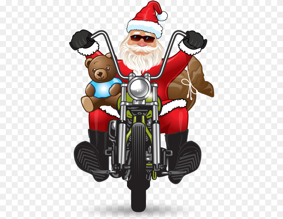 Santa On A Motorcycle Clipart, Baby, Tool, Plant, Person Free Png