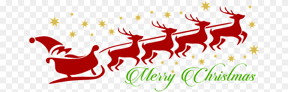Santa On Sleigh With Reindeer Clipart Christmas Santa Reindeer Clipart Free Transparent Png