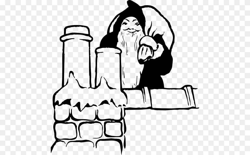 Santa On The Rooftop Clip Art, Person, Stencil, Face, Head Free Png