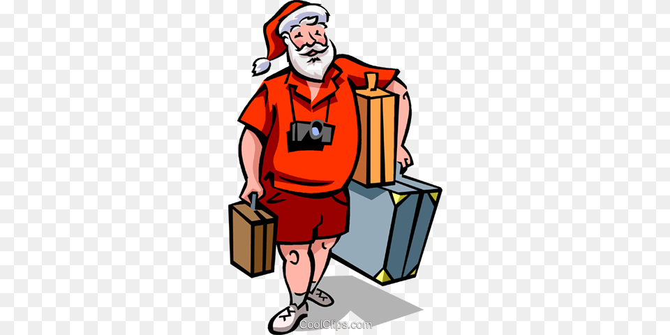 Santa On Vacation Clipart, Adult, Male, Man, Person Free Transparent Png