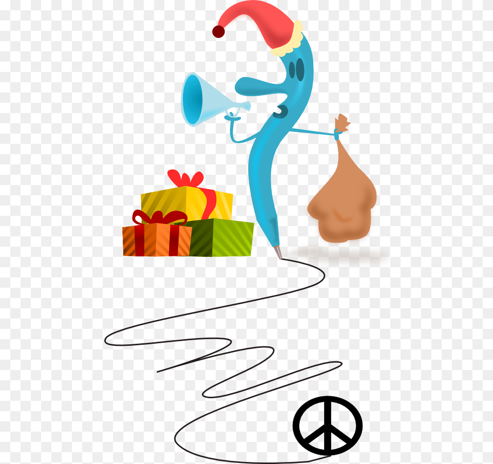 Santa Pen Peace Symbol Sign Coloring Book Colouring Santa Claus, Clothing, Hat, Text, People Free Png Download