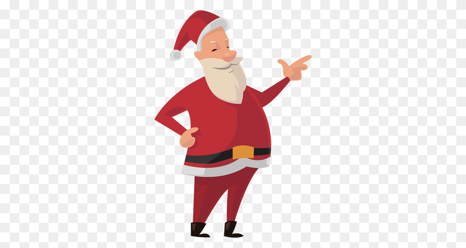 Santa Pointing Cartoon, Elf, People, Person, Baby Png