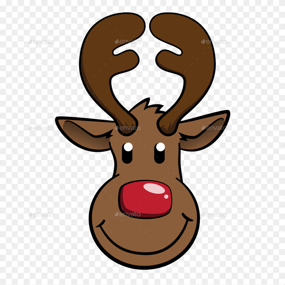Santa Reindeer Cartoon, Animal, Deer, Mammal, Wildlife Free Png