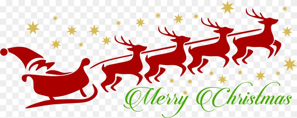 Santa Reindeer Cliparts Santa Claus Clipart With Reindeer, Nature, Night, Outdoors, Symbol Png