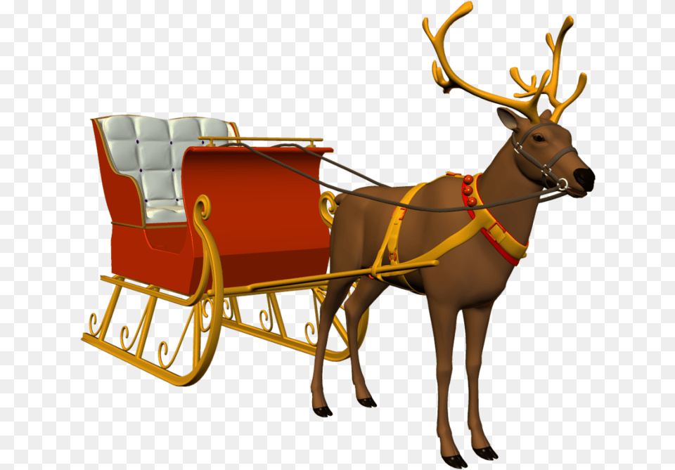 Santa Reindeer Sled Discord Emoji Santa Claus Sleigh Animal, Deer, Mammal, Wildlife Free Transparent Png