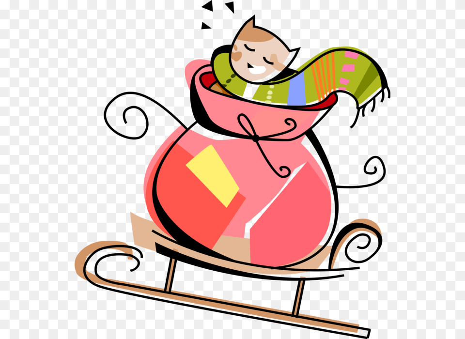 Santa S Full Of, Sled, Baby, Person Free Png Download