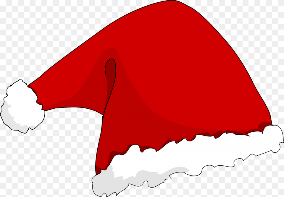 Santa S Hat Santa Claus Christmas Red Cap Santa Drawn Santa Hat, Dish, Meal, Food, Clothing Png Image