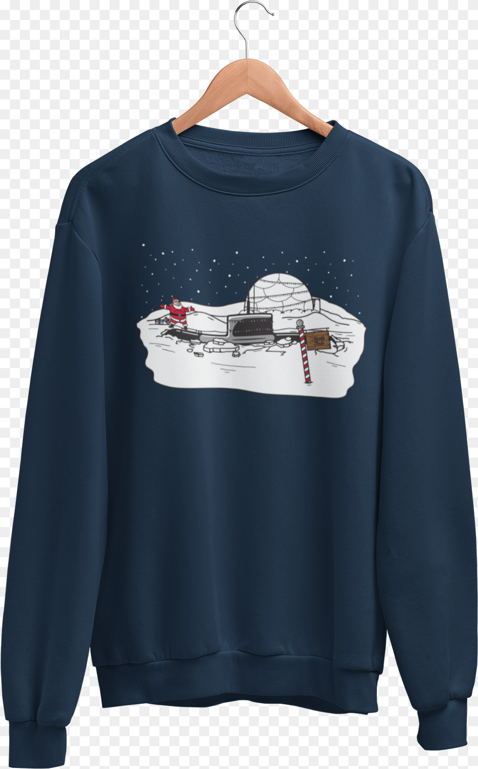 Santa S Ice Camp Submarine Sweatshirt Let It Snow Sweater Cocaine, Clothing, Knitwear, Long Sleeve, Sleeve Png