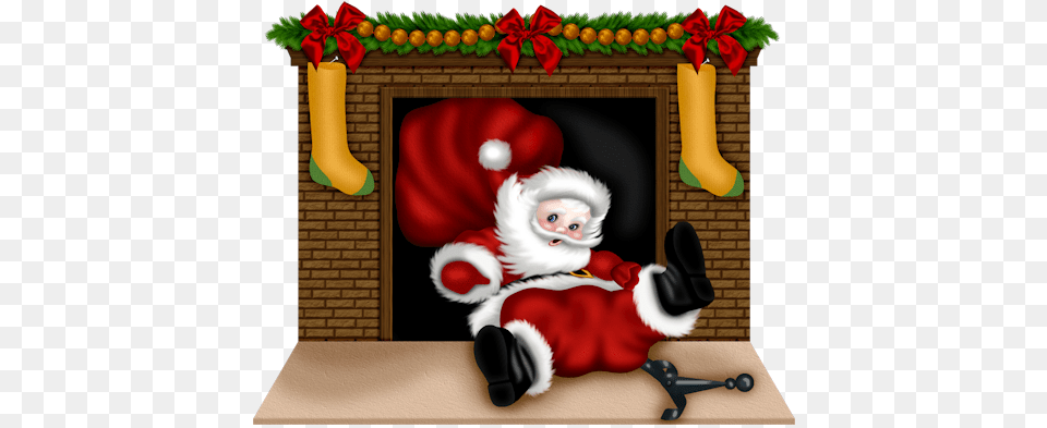 Santa Santa Claus, Fireplace, Indoors, Baby, Person Png Image