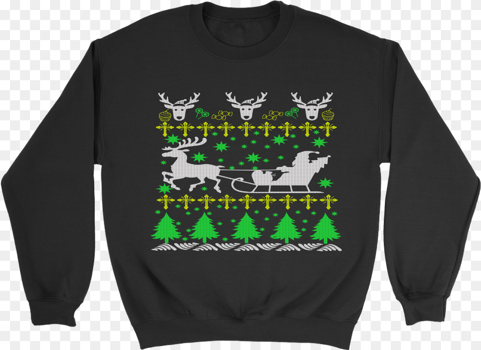 Santa Silhouette Funny Ugly Unisex Christmas Sweatshirt Buffalo New York Polish Pride Shirt, Clothing, Hoodie, Knitwear, Long Sleeve Free Png Download