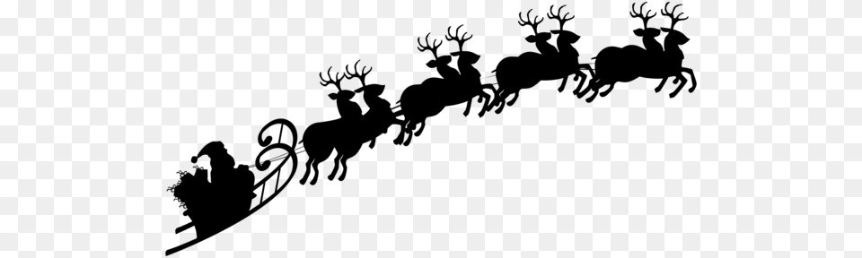 Santa Sleigh, Gray Png Image