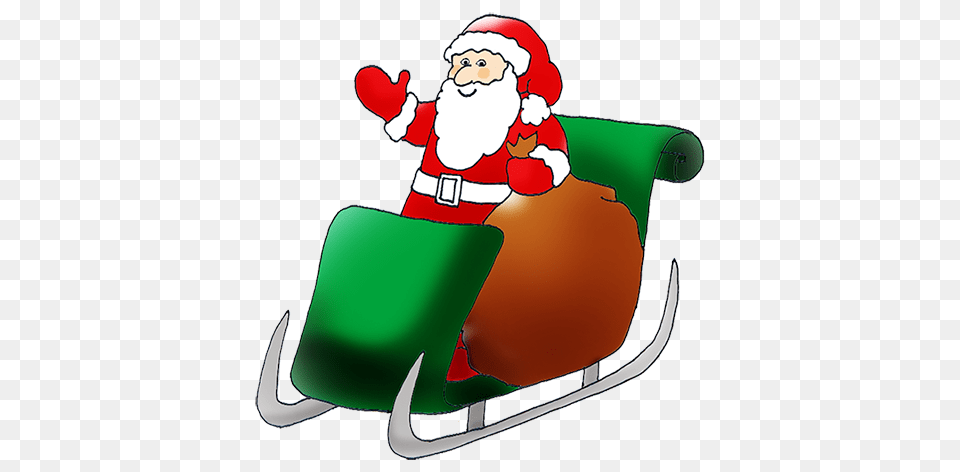 Santa Sleigh, Baby, Person, Sled, Face Png Image