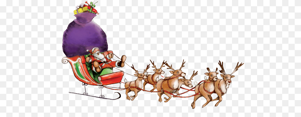 Santa Sleigh, Outdoors, Nature, Sled, Snow Free Png Download