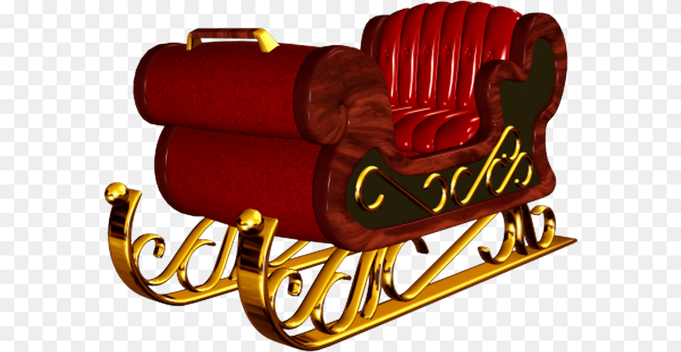 Santa Sleigh, Furniture, Weapon, Couch Png