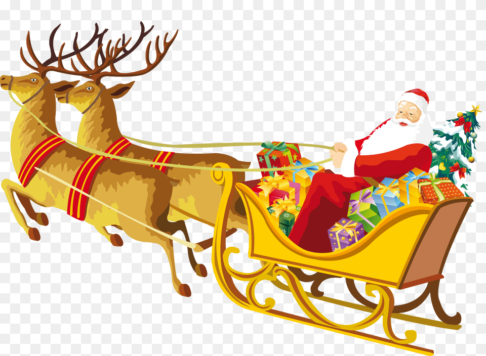 Santa Sleigh, Baby, Person, Face, Head Free Png