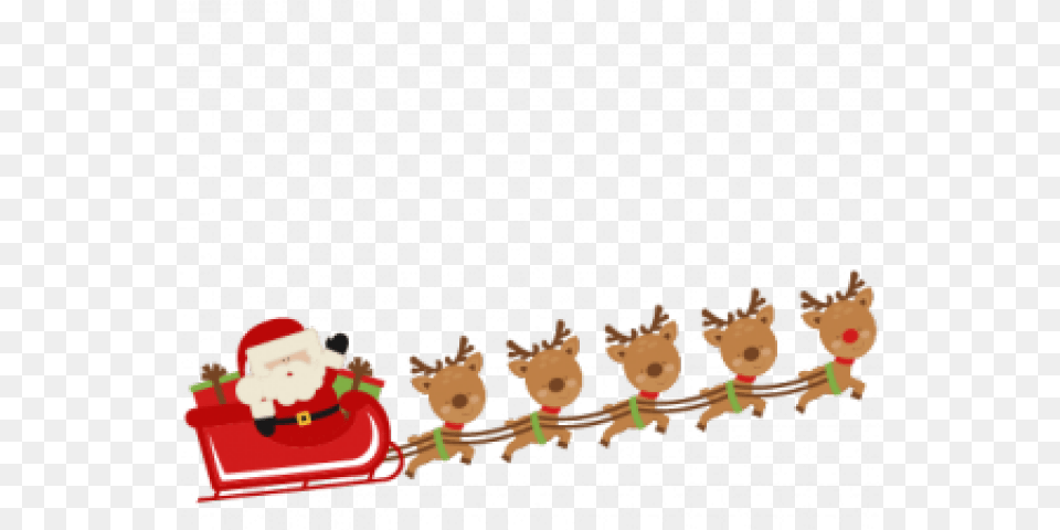 Santa Sleigh And Reindeer Clipart, Outdoors, Nature, Baby, Person Free Png
