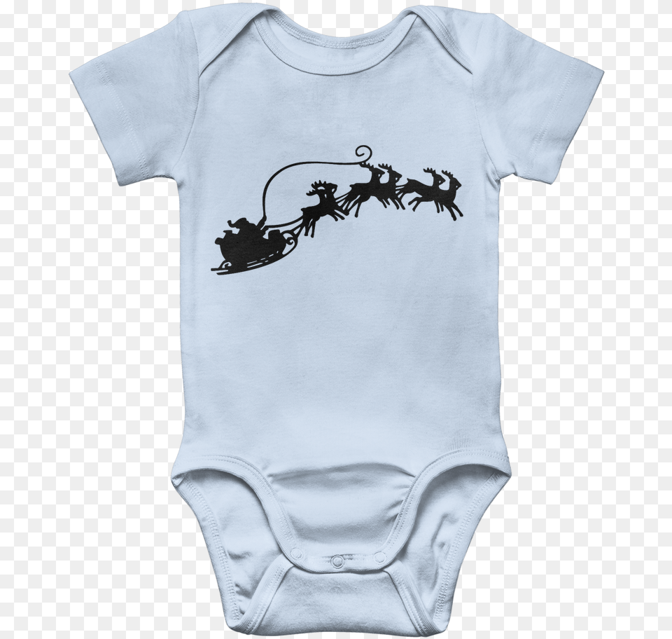 Santa Sleigh Classic Baby Onesie Bodysuit Santa Sleigh Transparent, Clothing, T-shirt Free Png