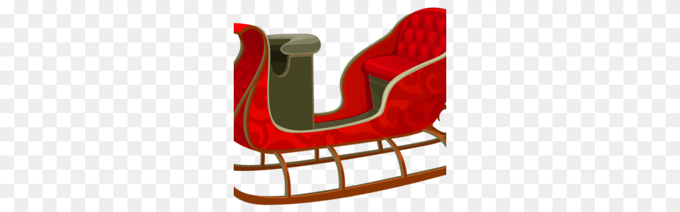 Santa Sleigh Clip Art, Furniture, Sled Png Image