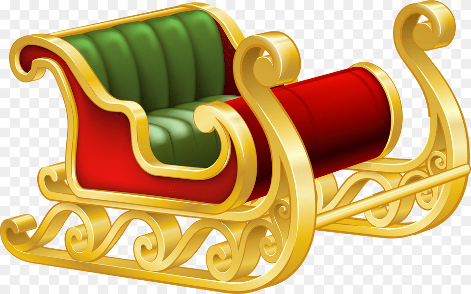 Santa Sleigh Clip Art Image Christmas Sleigh Clipart, Furniture, Tape, Dynamite, Weapon Free Png